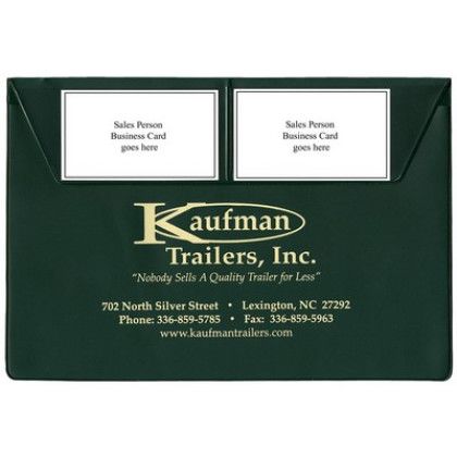 Custom Document Case with Two Pockets on the Flap - Green