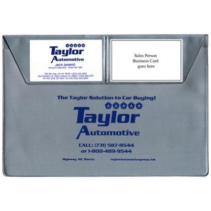 Custom Document Case with Two Pockets on the Flap - Silver
