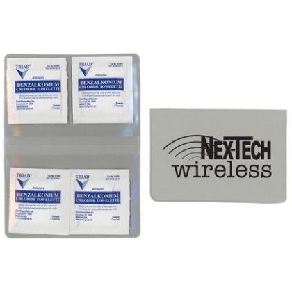 Custom Hand Sanitizer BZK Towelette Kit - Gray Custom Hand Sanitizer BZK Towelette Kit - Gray