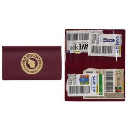 Custom Two Pocket Coupon Case - Maroon Red Custom Two Pocket Coupon Case - Maroon Red