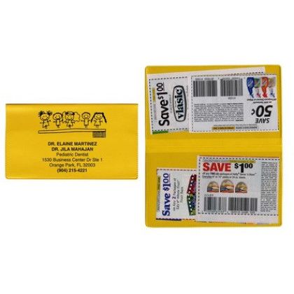 Custom Two Pocket Coupon Case - Yellow Custom Two Pocket Coupon Case - Yellow