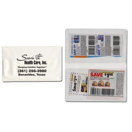 Custom Two Pocket Coupon Case - White Custom Two Pocket Coupon Case - White