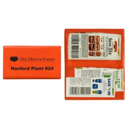 Custom Two Pocket Coupon Case - Orange Custom Two Pocket Coupon Case - Orange