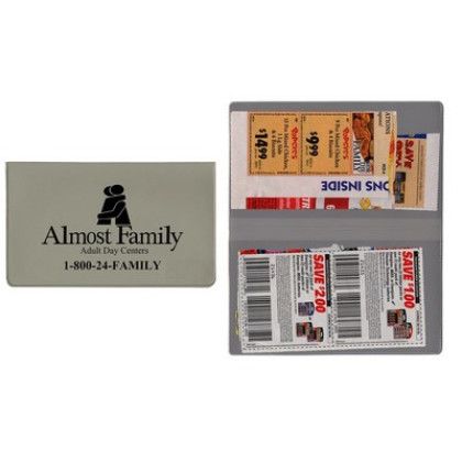 Custom Two Pocket Coupon Case - Gray Custom Two Pocket Coupon Case - Gray