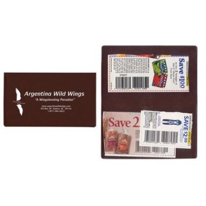 Custom Two Pocket Coupon Case - Brown Custom Two Pocket Coupon Case - Brown