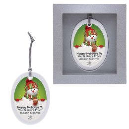 Custom Ceramic Ornament - Full Color - Oval Custom Ceramic Ornament - Full Color - Oval