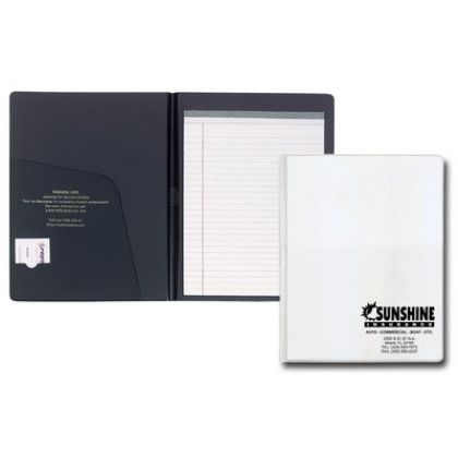 Custom Deluxe Senior Size Padfolio - White Custom Deluxe Senior Size Padfolio - White