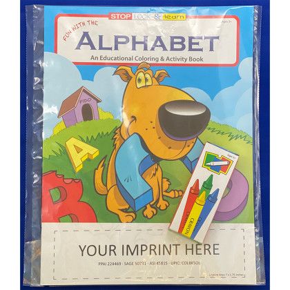 Custom Fun With The Alphabet Coloring Book Fun Pack - Packaging View Custom Fun With The Alphabet Coloring Book Fun Pack - Packaging View