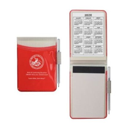 Custom Hard Cover Memo Book w/ Pad & Matching Pen (30 Page Insert) - Red Custom Hard Cover Memo Book w/ Pad & Matching Pen (30 Page Insert) - Red