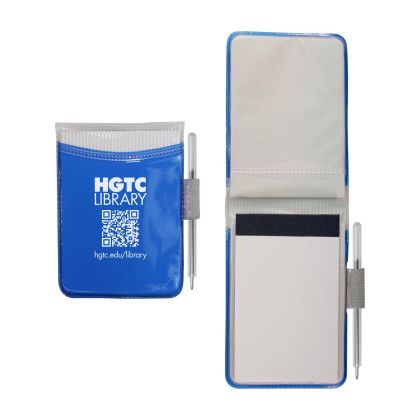 Custom Hard Cover Memo Book with 30-Page Pad & Matching Pen - Blue Custom Hard Cover Memo Book with 30-Page Pad & Matching Pen - Blue