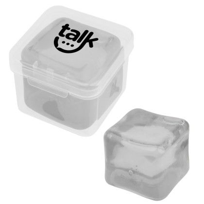 Custom Squishy Cube Stress Toy - Clear With Translucent Charcoal Custom Squishy Cube Stress Toy - Clear With Translucent Charcoal