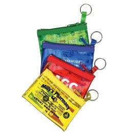 Custom Key Ring Zippered First Aid Pouch (Translucent Vinyl) - All Colors