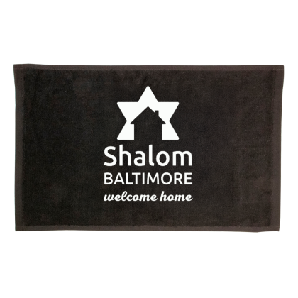 Custom 100% Cotton Sport Terry Velour Towel Hem - Black