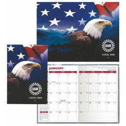 Custom Stock Full Color Vinyl 7" x 10" Patriotic Planner with Monthly Insert