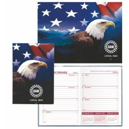 Custom Stock Full Color Vinyl 7" x 10" Patriotic Planner with Weekly Insert