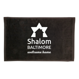 Custom 100% Cotton Sport Terry Velour Towel Hem - Black Custom 100% Cotton Sport Terry Velour Towel Hem - Black