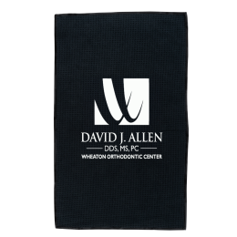 Custom Waffle Weave Sport Towel - Black