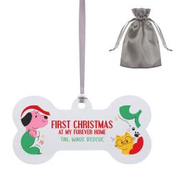 Custom Bone-Shaped Metal Ornament - Full Color Custom Bone-Shaped Metal Ornament - Full Color