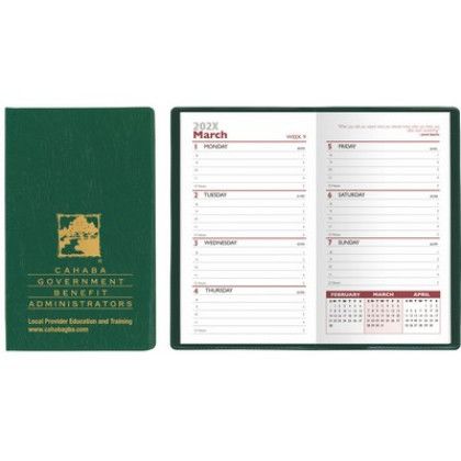 Custom Executive Vinyl Weekly Pocket Planner - Green Crush Custom Executive Vinyl Weekly Pocket Planner - Green Crush