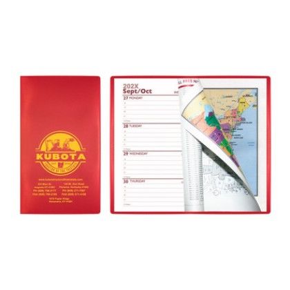 Custom Translucent Vinyl Weekly Pocket Planner - Translucent Red Custom Translucent Vinyl Weekly Pocket Planner - Translucent Red