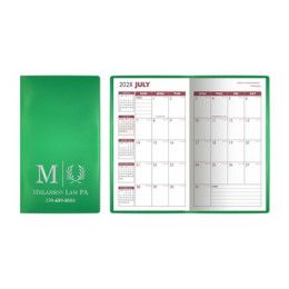 Custom Translucent Vinyl Monthly Pocket Planner - Translucent Green Custom Translucent Vinyl Monthly Pocket Planner - Translucent Green