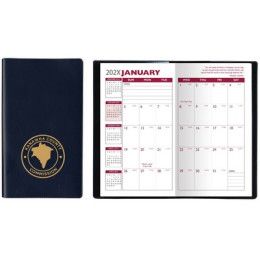 Custom Castillion Softtouch Vinyl Monthly Pocket Planner - Navy Blue