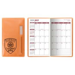 Custom Translucent Vinyl Cover Monthly Planner with Flat Pen - Translucent Orange Custom Translucent Vinyl Cover Monthly Planner with Flat Pen - Translucent Orange