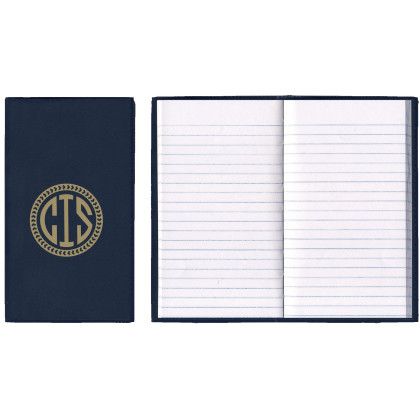 Custom Soft Cover Vinyl Sewn Ireland Tally Book - Navy Blue