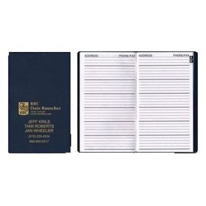 Custom Soft Cover Vinyl Sewn Ireland Address Book - Navy Blue