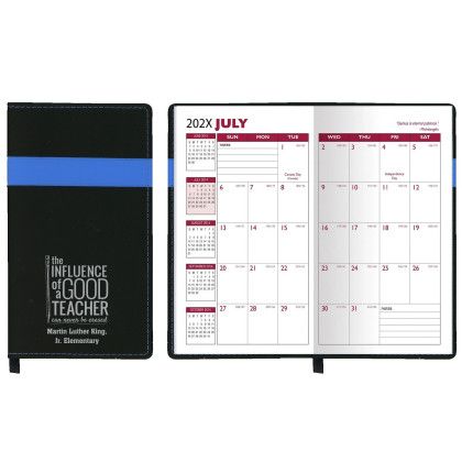 Custom Joliett Series Soft Cover 2 Tone Vinyl Academic Planner / 2 Color - Black with Blue Custom Joliett Series Soft Cover 2 Tone Vinyl Academic Planner / 2 Color - Black with Blue