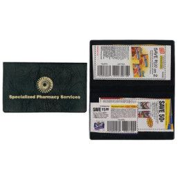 Custom Two Pocket Coupon Case in Executive Vinyl - Black Skai Custom Two Pocket Coupon Case in Executive Vinyl - Black Skai