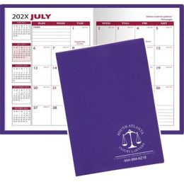Custom 7 x 10 Standard Vinyl Cover Academic Planner - Purple