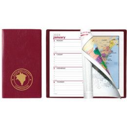 Custom Castillion Softtouch Vinyl Cover Weekly Pocket Planner - Burgundy 