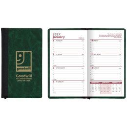 Custom Weekly Florence Designer Hard Cover Planner with 1 Color Insert with Map - Green 