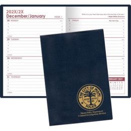Custom 7 x 10 Executive Vinyl Cover Weekly Planner - Blue Crush Custom 7 x 10 Executive Vinyl Cover Weekly Planner - Blue Crush