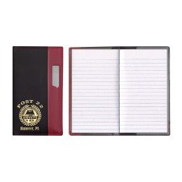 Custom Lafayette Series Soft Cover 2 Tone Vinyl Tally Book With Clear Pen - Black with Wine Red Custom Lafayette Series Soft Cover 2 Tone Vinyl Tally Book With Clear Pen - Black with Wine Red
