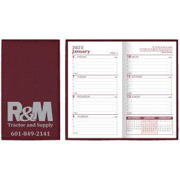 Custom Soft Cover Vinyl Sewn Ireland Weekly Planner with Map / 2 Color Insert - Burgundy Red