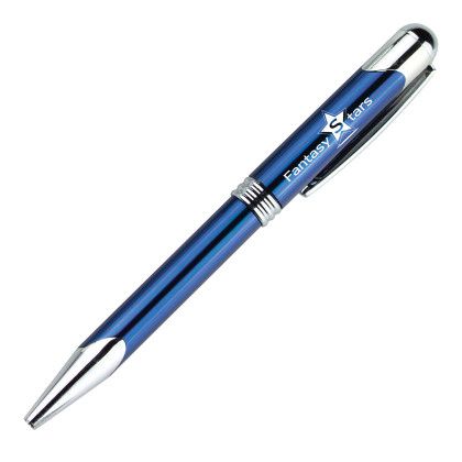 Custom Metal Ballpoint Executive Pen - Blue Custom Metal Ballpoint Executive Pen - Blue
