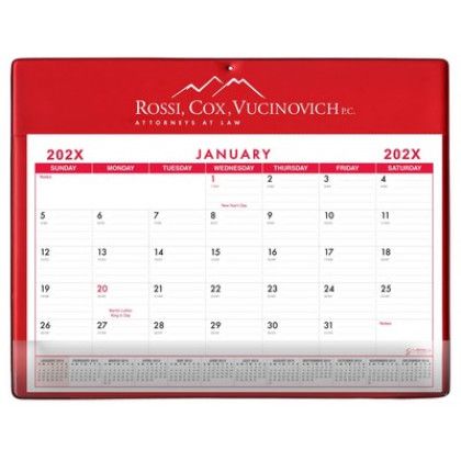 Custom Super Economy Calendar Pad - Red Custom Super Economy Calendar Pad - Red