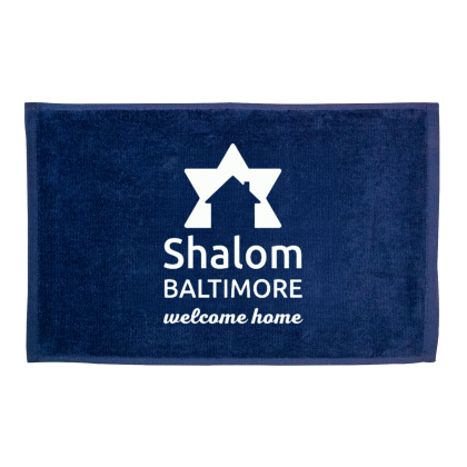 Custom 100% Cotton Sport Terry Velour Towel Hem - Navy 