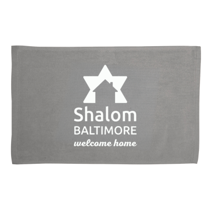 Custom 100% Cotton Sport Terry Velour Towel Hem - Grey 
