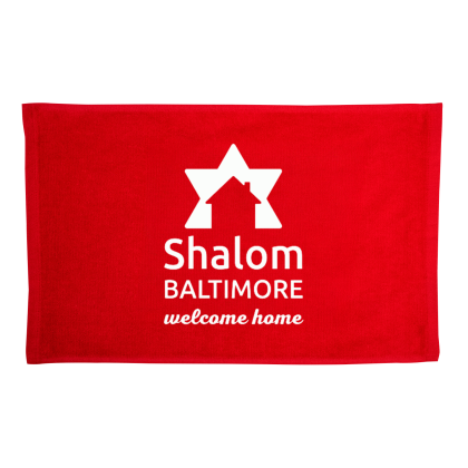Custom 100% Cotton Sport Terry Velour Towel Hem - Red 