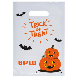 Happy Pumpkins Full Color Die Cut Halloween Bag - 9 x 13 Happy Pumpkins Full Color Die Cut Halloween Bag - 9 x 13