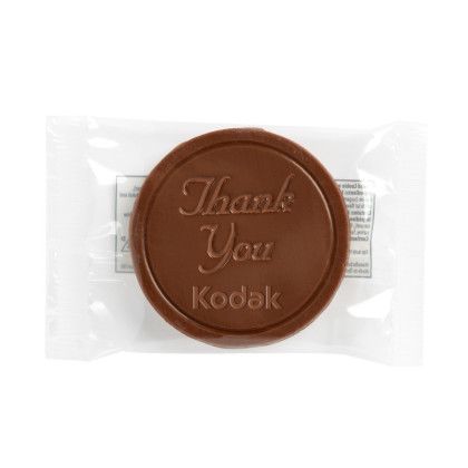 Custom Round Chocolate Cookies - In Wrapper