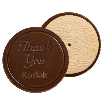 Custom Round Chocolate Cookies - Dark Chocolate 