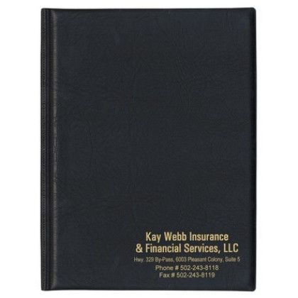 Custom Heat -Sealed Weekly Diary - Black Skai Custom Heat -Sealed Weekly Diary - Black Skai