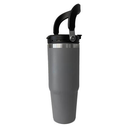 Custom The Thirty Flip Handle Vacuum Tumbler - Gray Custom The Thirty Flip Handle Vacuum Tumbler - Gray