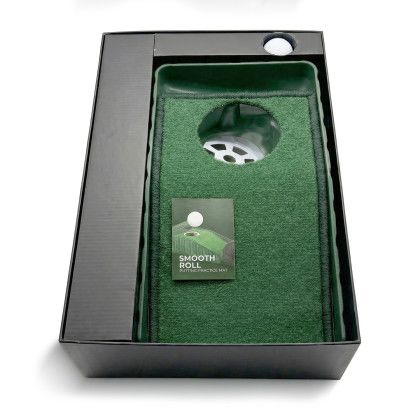 Custom Smooth Roll Putting Practice Mat - In Box View