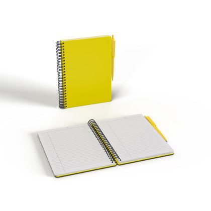 Custom Neoskin Hard Cover Spiral Combo - Yellow Open View Custom Neoskin Hard Cover Spiral Combo - Yellow Open View