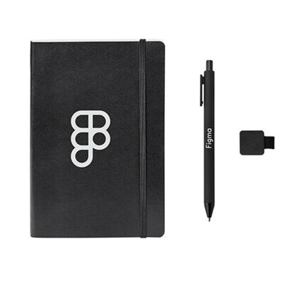 Custom Neoskin Soft Cover Combo Journal Alix Pen - Black/Black Custom Neoskin Soft Cover Combo Journal Alix Pen - Black/Black